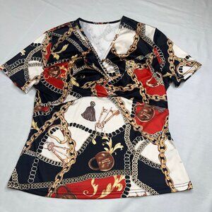 Equestrian Preppy Blouse Womens Size Large Ralph Lauren